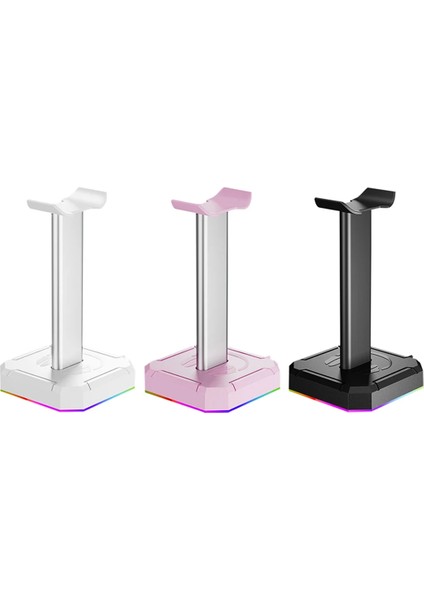 Kulaklık Braketi Ekran Rafı Rgb Arka Aydınlatma Baş Üstü Stand Tutucu Masaüstü Düzenleyici Dikey Braket Askısı, Pembe (Yurt Dışından) indirimleri