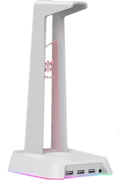 Onikuma St-2 Kulaklık Standı Rgb 3 USB Portlu Masaüstü Kulaklık Standı Pc Oyuncuları Için Uygundur Kulaklık Beyaz (Yurt Dışından)