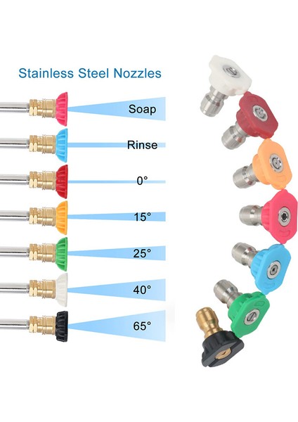 Silhouette Güç Basınçlı Yıkama Püskürtme Nozulu Uçları ve Hızlı Bağlantı Pivot Adaptör Bağlayıcısı 220 Derece, 7 Dönüş Açısı, Sabun ve Durulama Jet Akışı Uçları Kiti, 14 Inç (Yurt Dışından) fırsatları