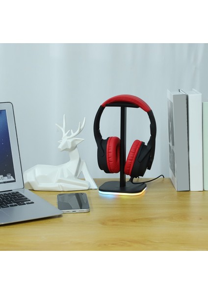 Rgb Kulaklık Standı Oyun Kulaklığı Masa Ekran Tutucu LED Taban USB Pikap Işık Kulaklık Desteği Braketi-B (Yurt Dışından) fırsatları