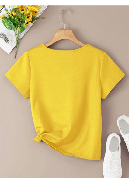 Kadın V Yaka Baskılı & Düz Beyaz Oversize T-Shirt Salaş Boyfirend fiyatları