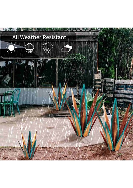 Silhouette Büyük Tekila Rustik Heykel, Açık Veranda Yard Için Rustik Metal Agave Bitkiler, Ev Dekor El Boyalı 55 cm (Yurt Dışından) indirimleri