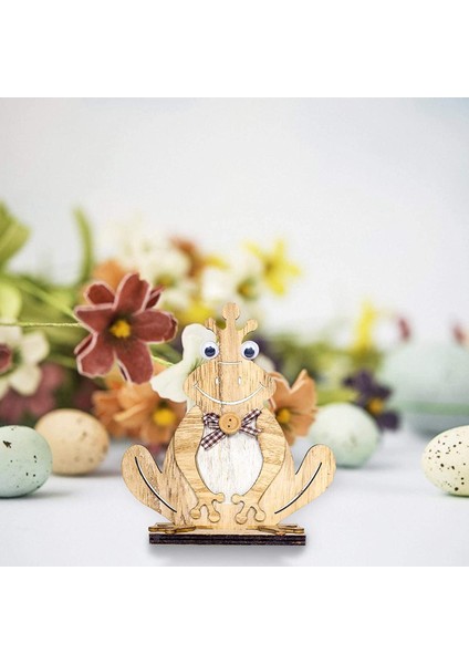 Silhouette Paskalya Kurbağa Dekorasyonu Ahşap Kurbağa Süsleme Masa Üstü Dekorasyon Zanaat Süsleme Masanızda, Başucu, Paskalya Si (Yurt Dışından) fırsatları