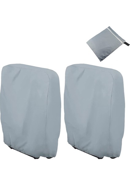 Silhouette Dış Mekan Mobilya Örtüsü Su Geçirmez 2pcs, Sandalye Örtüleri, Toz Geçirmez Anti Sandalye Örtüsü, Saklama Çantası, Gri (Yurt Dışından)