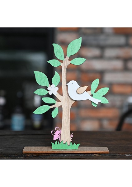 Silhouette 2 Adet Ahşap Renkli Karikatür Paskalya Ağacı Süsleme Kuş Kurbağa Parti Masa Dekorasyonu, Paskalya Si (Yurt Dışından) fırsatları