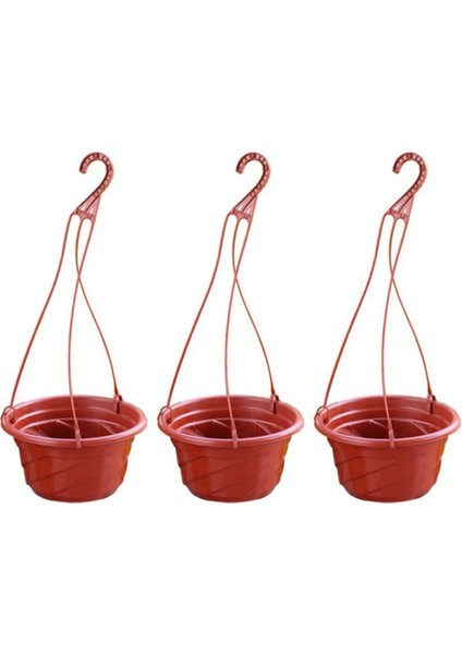 Silhouette 3pcs Asılı Pot Bitki Saksı Asılı Pot Balkon Bitki Saksı Bitki Standı Kırmızı (Yurt Dışından)