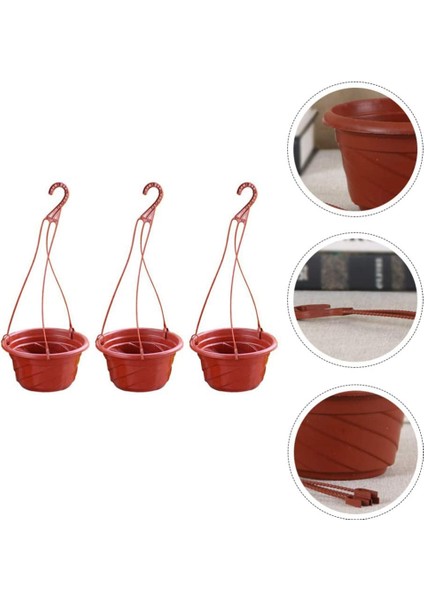 Silhouette 3pcs Asılı Pot Bitki Saksı Asılı Pot Balkon Bitki Saksı Bitki Standı Kırmızı (Yurt Dışından) fiyatları