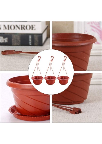 Silhouette 3pcs Asılı Pot Bitki Saksı Asılı Pot Balkon Bitki Saksı Bitki Standı Kırmızı (Yurt Dışından) modelleri