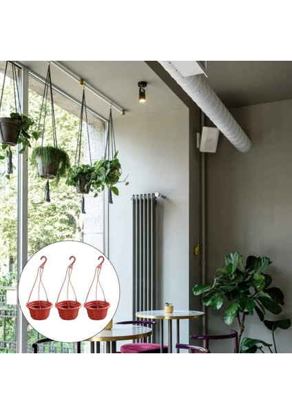 Silhouette 3pcs Asılı Pot Bitki Saksı Asılı Pot Balkon Bitki Saksı Bitki Standı Kırmızı (Yurt Dışından) fırsatları