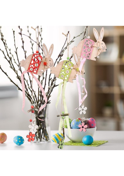 Silhouette 3 Adet Paskalya Tavşanı Ahşap Kolye, Tavşan Etiketleri Boyalı Ahşap Keler Asılı Kolye Paskalya Partisi Için Duvar Kapı Ağacı Dekor (Yurt Dışından) indirimleri
