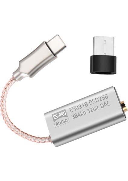 ES9318 Cep Telefonu Tip C 3.5mm Kod Çözme DSD256 Dac Amplifikatör Hıfı Tel Adaptörü Kulaklık Kablosu Ess Cihazı Için (Yurt Dışından)