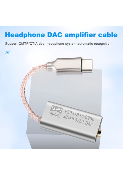 ES9318 Cep Telefonu Tip C 3.5mm Kod Çözme DSD256 Dac Amplifikatör Hıfı Tel Adaptörü Kulaklık Kablosu Ess Cihazı Için (Yurt Dışından) fırsatları
