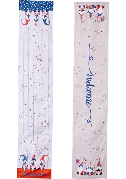 Silhouette 2 Adet Bağımsızlık Günü Masa Koşucu Dresser Atkılar Gnome Masa Örtüsü Placemat Yemek Masası Çiftlik Evi Mutfak Dekoru (Yurt Dışından)