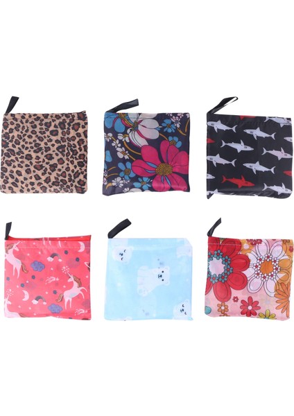 Silhouette 6 Paket Yeniden Kullanılabilir Alışveriş Çantası Çevre Dostu Katlanabilir Bakkal Çantaları, 6 Stil Büyük Ağır Hizmet Tipi Yıkanabilir Bez Çantalar (Yurt Dışından)