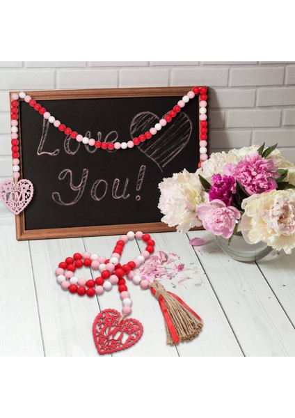 Silhouette Sevgililer Günü Kalp Ahşap Boncuk Asılı Çelenkler Çiftlik Evi Boncuk Çelenkler Namaz Boncuk Katmanlı Tepsi Dekor, A (Yurt Dışından) modelleri