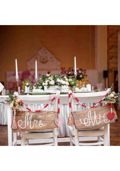 Silhouette Sevgililer Günü Kalp Ahşap Boncuk Asılı Çelenkler Çiftlik Evi Boncuk Çelenkler Namaz Boncuk Katmanlı Tepsi Dekor, A (Yurt Dışından) indirimleri