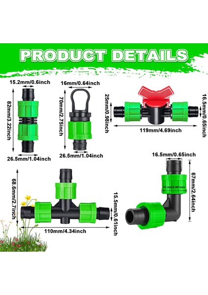 Silhouette Damla Sulama Bağlantı Kiti, Dikenli Konnektör Tee 16-17 mm Boru Sistemi Için 12 Inç Evrensel Damla Sulama Bağlantı Parçası - A (Yurt Dışından) modelleri