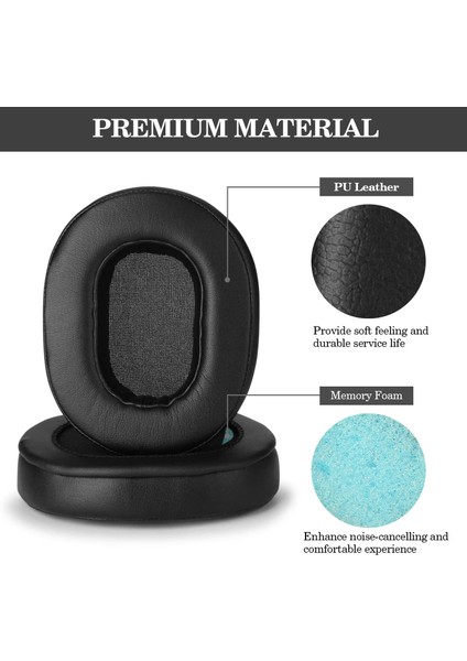 Kulak Yastıkları Bellek Köpük Kulak Yastıkları Kapak Yedek Kulak Pedleri Ath M50X Audio Technica M40X M30X M20 Siyah Uyar (Yurt Dışından) fırsatları