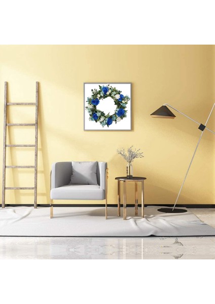 Silhouette Yapay Mavi Gül Çiçek Çelenk Kapı Çelengi Bahar Çelenk Ön Kapı Düğün Parti Pencere Duvar Ev Dekorasyon (Yurt Dışından) modelleri