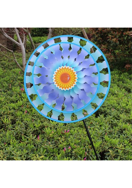 Silhouette Rüzgar Spinners Çocuklar, Fırıldak Göz Alıcı Renkli Çift Katmanlı Yel Değirmeni Fırıldak Kazıklı A (Yurt Dışından) modelleri