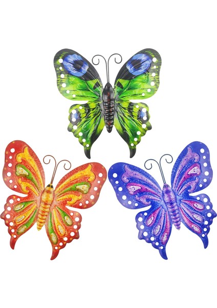 Silhouette 3 Adet Metal Kelebekler, Bahçe Çit Süslemeleri, Iç ve Dış Mekan Için Metal Kelebek Duvar Sanatı, Kelebekler Süsleme (Yurt Dışından)