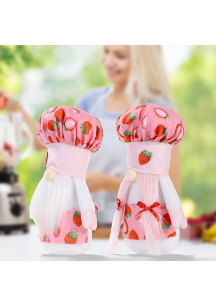 Silhouette 2 Adet Çilek Desen Gnomes Süsler, El Yapımı Yüzü Olmayan Bebek Rudolph Peluş Oyuncak, Ev Masa Gnome Dekor Doğum Günü Si (Yurt Dışından) modelleri