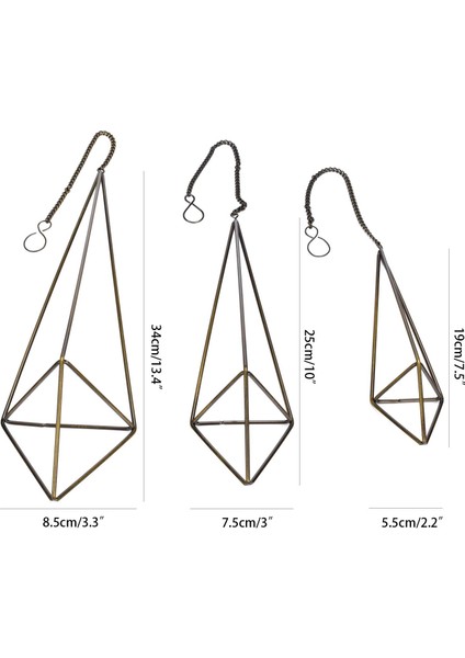 Silhouette Değerli Taş Saksılar Için 3'lü Paket Asılı Hava Tesisi Standı Tillandsia'da Sergileniyor Zincirli Ev Dekorasyonu Yüzer, Antik Bronz Için Uygun (Yurt Dışından) fırsatları