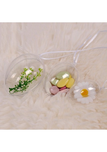 Silhouette Paskalya Şeffaf Yumurta Plastik Şeffaf Süs Parti Düğün Asılı Süslemeleri Topu Çocuk Şeker Kutusu-B Şekeri (Yurt Dışından)