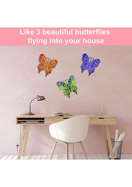 Silhouette 3 Adet Metal Kelebekler, Bahçe Çit Süslemeleri, Iç ve Dış Mekan Için Metal Kelebek Duvar Sanatı, Kelebekler Süsleme (Yurt Dışından) indirimleri