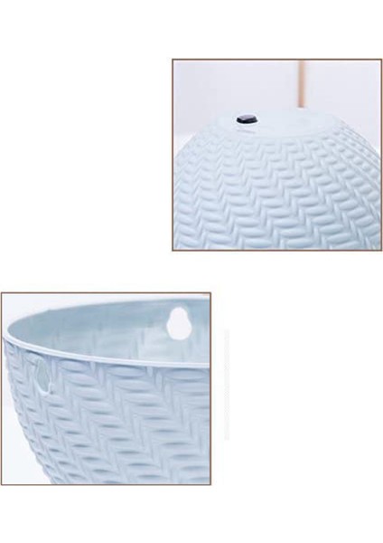Silhouette 5 Adet Yuvarlak Plastik Asılı Sepet Saksı 16X10 cm Bahçe Tesisi Zincir Ekici Dekorasyon (Mavi) (Yurt Dışından) fiyatları
