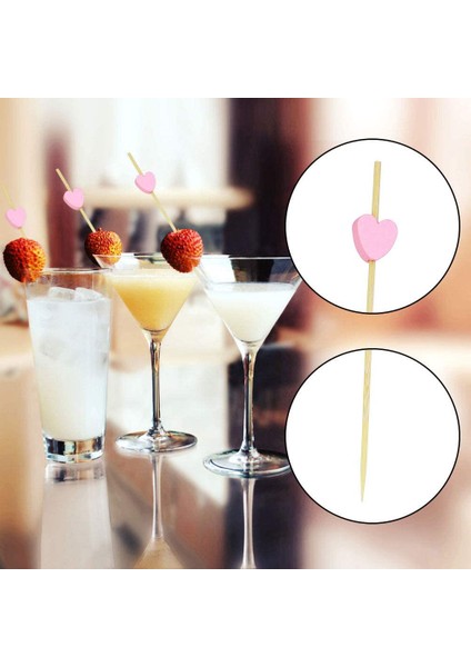 Silhouette 200 Adet Kokteyl Çubukları 4.7 Inç Bambu Ahşap Kürdan El Yapımı Parti Büfe Cupcake Toppers Parti Malzemeleri Şiş (Yurt Dışından)
