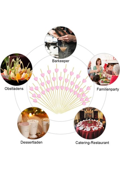 Silhouette 200 Adet Kokteyl Çubukları 4.7 Inç Bambu Ahşap Kürdan El Yapımı Parti Büfe Cupcake Toppers Parti Malzemeleri Şiş (Yurt Dışından)
