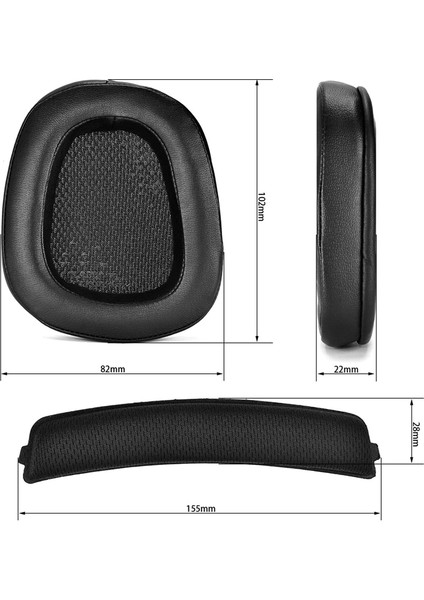 1 Çift Köpük Kulak Pedleri Yastık Deri Kulaklık Yastığı Logitech G933 G935 G633/G 933 G 935 G 633 Artemis Kulaklıklar (Yurt Dışından) modelleri