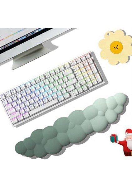 Silhouette D-Klavye Bilek Dinlenme Pedi, Ergonomik Tasarım Etkili Bilek Ağrısı Giderici Kol Dayanağı Masası, Sevimli Bulut Dekorasyon (Yurt Dışından)