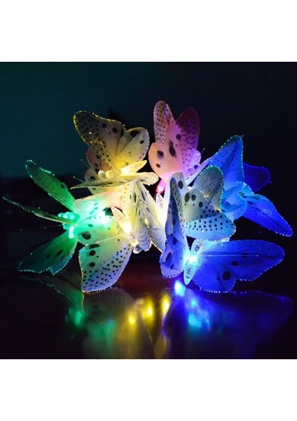Silhouette 20 LED Güneş Enerjili Kelebek Fiber Optik Peri Dize Işıklar Su Geçirmez Düğün Açık Bahçe Dekorasyon Işıkları (Yurt Dışından) modelleri