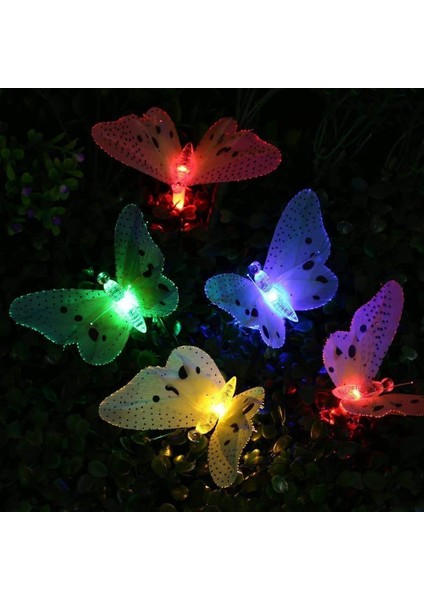 Silhouette 20 LED Güneş Enerjili Kelebek Fiber Optik Peri Dize Işıklar Su Geçirmez Düğün Açık Bahçe Dekorasyon Işıkları (Yurt Dışından) indirimleri