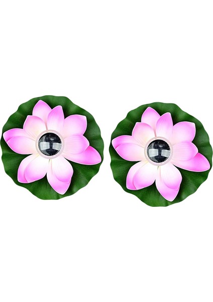 Silhouette 2 Adet Lotus Güneş Fener, Yüzer Havuz Işıkları Rgb LED Güneş Işıkları Lotus Çiçeği Su Geçirmez Yüzer Lamba D (Yurt Dışından)