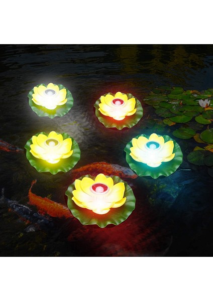 Silhouette 2 Adet Lotus Güneş Fener, Yüzer Havuz Işıkları Rgb LED Güneş Işıkları Lotus Çiçeği Su Geçirmez Yüzer Lamba D (Yurt Dışından)