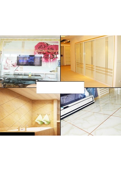 Silhouette 3pcs 50M Altın Kendinden Yapışkanlı Kiremit Etiket Duvar Sticker Ev Dekorasyon Çıkartması (0.5cm Altın) (Yurt Dışından) fırsatları