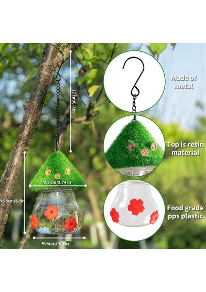 Silhouette Kuş Besleyici, Açık Havada Asmak Için Bahçe Kuş Besleyiciler, Su Musluğu Kuş Suyu ile Süslenmiş 3 Yaprak, Kırmızı Çiçekler (Yurt Dışından) fiyatları