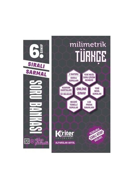 Kriter Akademi 6.sınıf Milimetrik Türkçe Soru Bankası