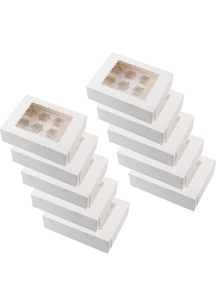 Silhouette 10'lu Paket Cupcake Kutuları, 12 Çıkarılabilir Parçalı Cupcake Kapları ve Muffinler Için Vitrinli Cupcake Tutucular (Yurt Dışından)