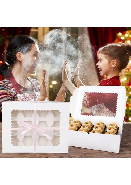 Silhouette 10'lu Paket Cupcake Kutuları, 12 Çıkarılabilir Parçalı Cupcake Kapları ve Muffinler Için Vitrinli Cupcake Tutucular (Yurt Dışından) fiyatları