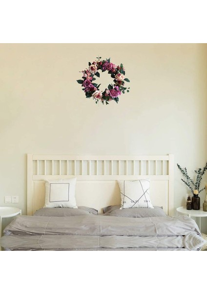 Silhouette Gül Çelenk, Yapay Çiçek Ön Kapı Çelenkleri Ilkbahar Yaz Için Ofis Bahçe Ev Düğün Kemer Dekor Için Asılı (Yurt Dışından) indirimleri