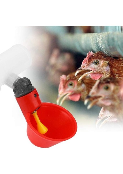 Silhouette Tavuk Içme Bardağı 10 Adet Otomatik Tiryakisi Tiryakisi Kırmızı Plastik Ördek Kuş Bıldırcın Güvercin Tavuk Tiryakisi Kase (Yurt Dışından)