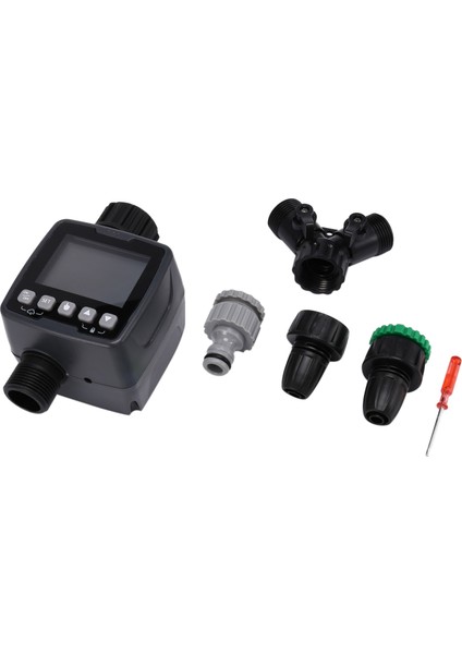 Silhouette Otomatik Su Zamanlayıcı,2 Yollu Ayırıcılı Su Yağmurlama Zamanlayıcısı,dış Mekan Musluğu Için,damla Sulama,çim(Gri,ab Musluk) (Yurt Dışından)