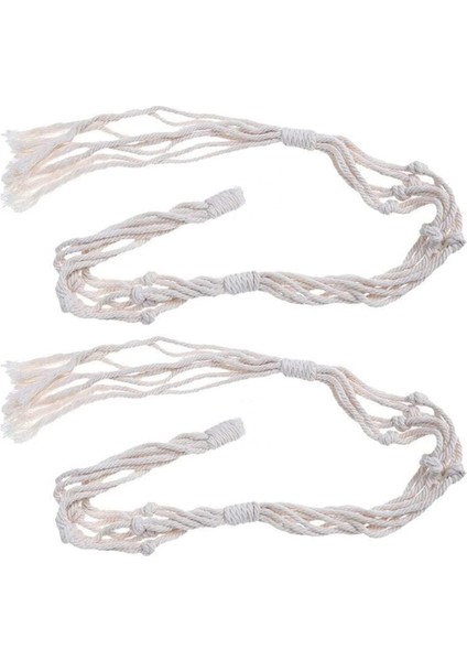 Silhouette Makrome Bitki Askı 2 Adet Kapalı Açık Duvar Asılı Ekici Sepeti-Pamuk Halat Modern Dekor (Yurt Dışından)