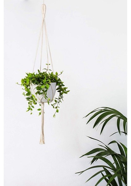 Silhouette Makrome Bitki Askı 2 Adet Kapalı Açık Duvar Asılı Ekici Sepeti-Pamuk Halat Modern Dekor (Yurt Dışından) modelleri