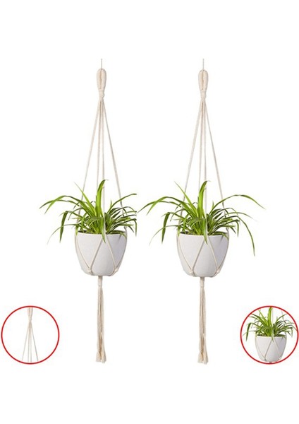 Silhouette Makrome Bitki Askı 2 Adet Kapalı Açık Duvar Asılı Ekici Sepeti-Pamuk Halat Modern Dekor (Yurt Dışından) fırsatları