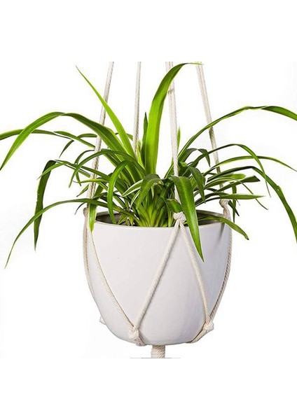 Silhouette Makrome Bitki Askı 2 Adet Kapalı Açık Duvar Asılı Ekici Sepeti-Pamuk Halat Modern Dekor (Yurt Dışından) indirimleri